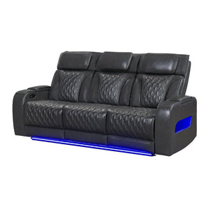 English Elm Julian Power Reclining Sofa with LED Base Lighting and Storage Arms for Living Rooms B201P557726