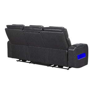 English Elm Julian Power Reclining Sofa with LED Base Lighting and Storage Arms for Living Rooms B201P557726