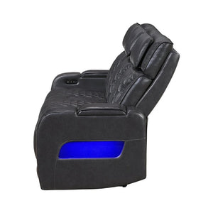 English Elm Julian Power Reclining Sofa with LED Base Lighting and Storage Arms for Living Rooms B201P557726