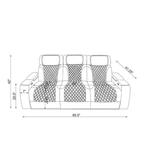 English Elm Julian Power Reclining Sofa with LED Base Lighting and Storage Arms for Living Rooms B201P557726