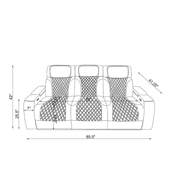 English Elm Julian Power Reclining Sofa with LED Base Lighting and Storage Arms for Living Rooms B201P557726