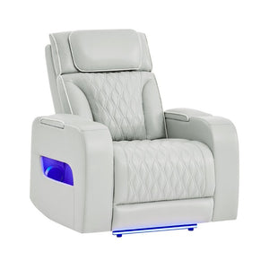 English Elm Julian Power Recliner with LED Lighting Adjustable Headrest for Modern Living Rooms B201P557730