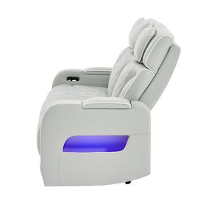 English Elm Julian Power Reclining Sofa with LED Lighting Storage Arms and Adjustable Headrest B201P557731