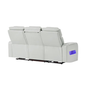 English Elm Julian Power Reclining Sofa with LED Lighting Storage Arms and Adjustable Headrest B201P557731