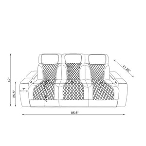 English Elm Julian Power Reclining Sofa with LED Lighting Storage Arms and Adjustable Headrest B201P557731