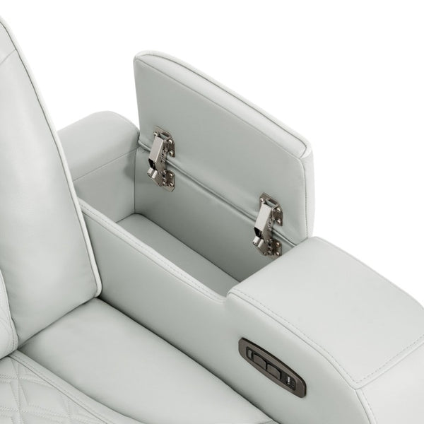 English Elm Julian Power Reclining Sofa with LED Lighting Storage Arms and Adjustable Headrest B201P557731