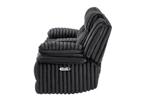 English Elm Winston Power Reclining Loveseat Corduroy Fabric with LED Lighting and Storage Console B201P560977