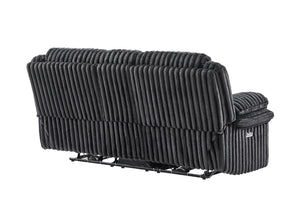 English Elm Winston Power Reclining Loveseat Corduroy Fabric with LED Lighting and Storage Console B201P560977