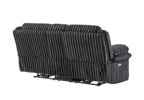 English Elm Winston Power Reclining Loveseat Corduroy Fabric with LED Lighting and Storage Console B201P560977