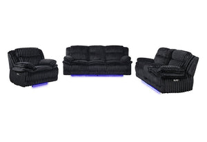 English Elm Winston Power Reclining Loveseat Corduroy Fabric with LED Lighting and Storage Console B201P560977