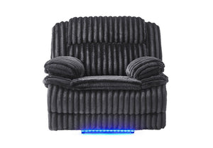 English Elm Winston Corduroy Power Recliner with LED Lighting for Media Room Comfort B201P560978