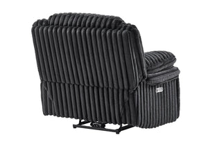 English Elm Winston Corduroy Power Recliner with LED Lighting for Media Room Comfort B201P560978