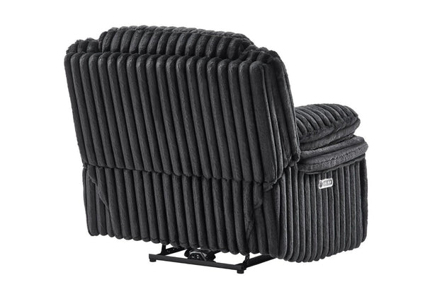 English Elm Winston Corduroy Power Recliner with LED Lighting for Media Room Comfort B201P560978