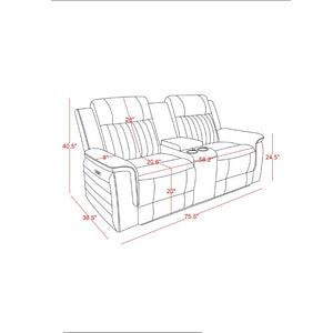English Elm Ian Power Reclining Loveseat with Surround Sound Subwoofer and LED Ambient Lighting B201P560980