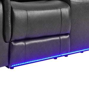 English Elm Ian Power Reclining Loveseat with Surround Sound Subwoofer and LED Ambient Lighting B201P560980