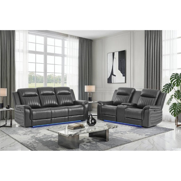 English Elm Ian Power Reclining Loveseat with Surround Sound Subwoofer and LED Ambient Lighting B201P560980