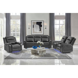 English Elm Ian Power Reclining Loveseat with Surround Sound Subwoofer and LED Ambient Lighting B201P560980