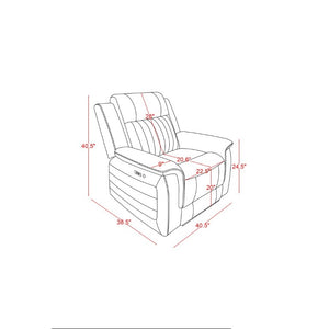 English Elm Ian Power Recliner with LED Base Lighting Charcoal Upholstery and Welt Trim Detail B201P560981