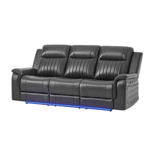English Elm Ian Power Reclining Sofa with LED Lighting and Surround Sound for Living Rooms B201P560983