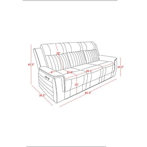 English Elm Ian Power Reclining Sofa with LED Lighting and Surround Sound for Living Rooms B201P560983