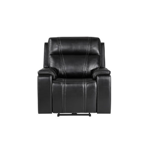 English Elm Gary Leather Power Recliner with Hidden Cupholders and Tailored Contemporary Design B201P561020