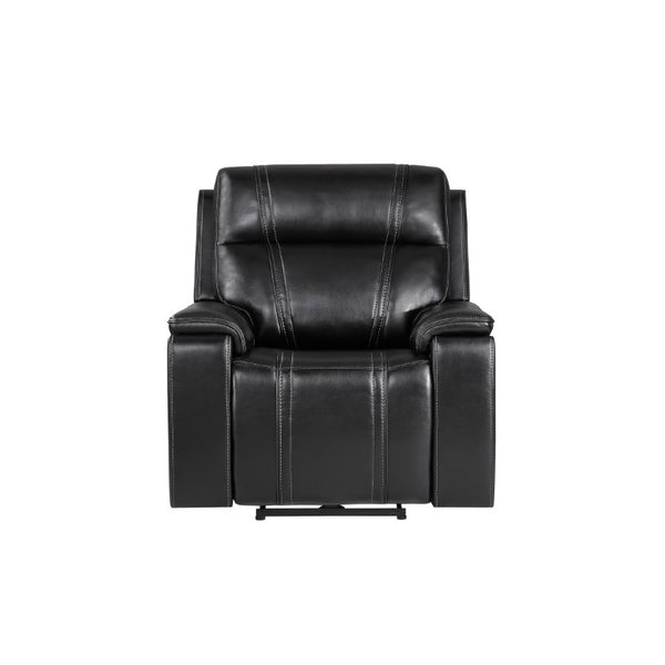 English Elm Gary Leather Power Recliner with Hidden Cupholders and Tailored Contemporary Design B201P561020