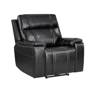English Elm Gary Leather Power Recliner with Hidden Cupholders and Tailored Contemporary Design B201P561020