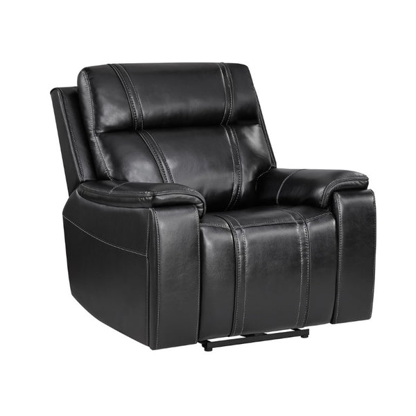 English Elm Gary Leather Power Recliner with Hidden Cupholders and Tailored Contemporary Design B201P561020