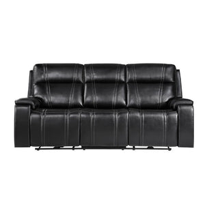 English Elm Gary Faux Leather Power Reclining Sofa with Pillow Arms for Home Theater Comfort B201P561023
