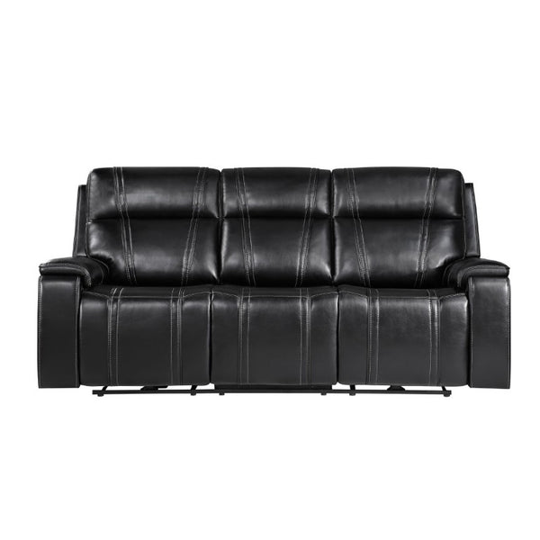 English Elm Gary Faux Leather Power Reclining Sofa with Pillow Arms for Home Theater Comfort B201P561023