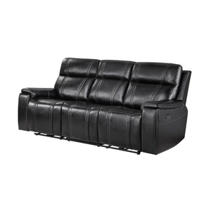 English Elm Gary Faux Leather Power Reclining Sofa with Pillow Arms for Home Theater Comfort B201P561023