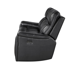 English Elm Gary Faux Leather Power Reclining Sofa with Pillow Arms for Home Theater Comfort B201P561023