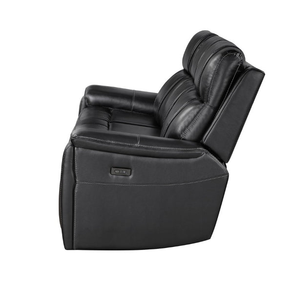 English Elm Gary Faux Leather Power Reclining Sofa with Pillow Arms for Home Theater Comfort B201P561023