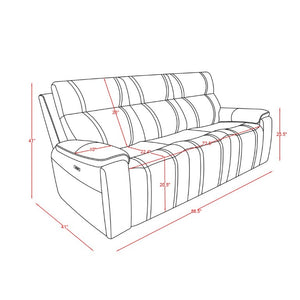 English Elm Gary Faux Leather Power Reclining Sofa with Pillow Arms for Home Theater Comfort B201P561023