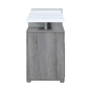 English Elm Zorra Grey Electric Fireplace TV Stand with Bluetooth Speaker for Living Rooms B201P561043