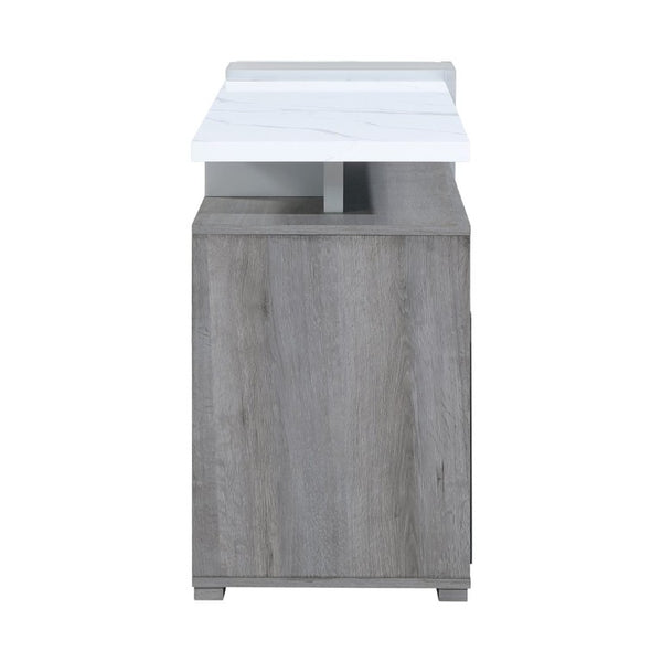 English Elm Zorra Grey Electric Fireplace TV Stand with Bluetooth Speaker for Living Rooms B201P561043