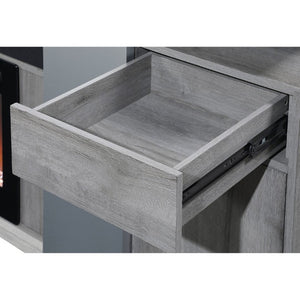 English Elm Zorra Grey Electric Fireplace TV Stand with Bluetooth Speaker for Living Rooms B201P561043