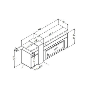 English Elm Zorra Grey Electric Fireplace TV Stand with Bluetooth Speaker for Living Rooms B201P561043
