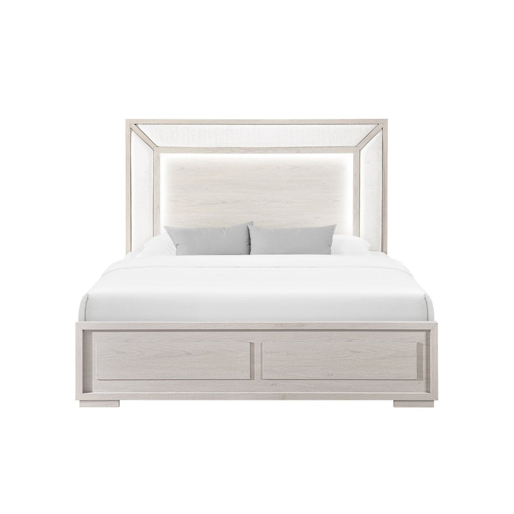 English Elm Ciara Full Platform Bed with Built-in Led Lighting for Modern Minimalist Bedrooms B201S00509