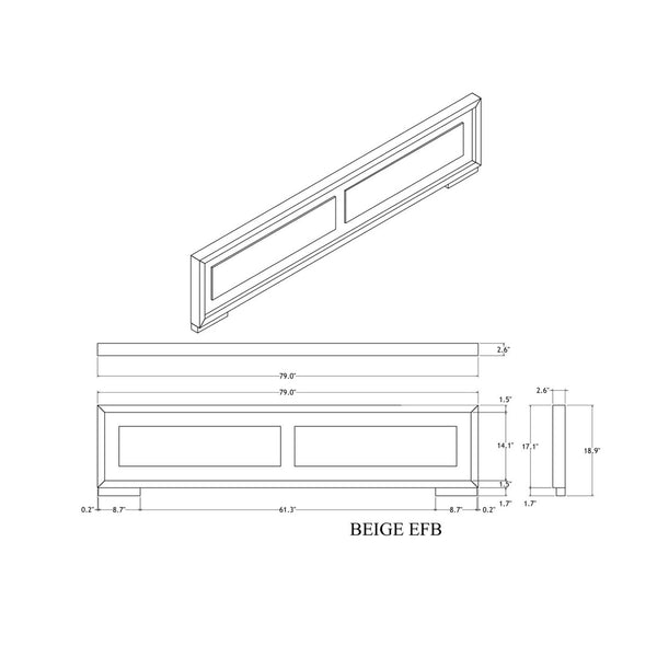English Elm Ciara King Platform Bed with LED Ambient Lighting Beige Upholstered Panel Headboard B201S00510