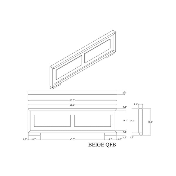 English Elm Ciara Queen Upholstered Panel Bed with Headboard LED Lighting for Modern Bedroom B201S00511