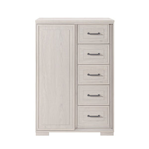 English Elm Ciara Upholstered Panel Bedroom Set with Led Lighting and Coordinated Storage Pieces B201S00512