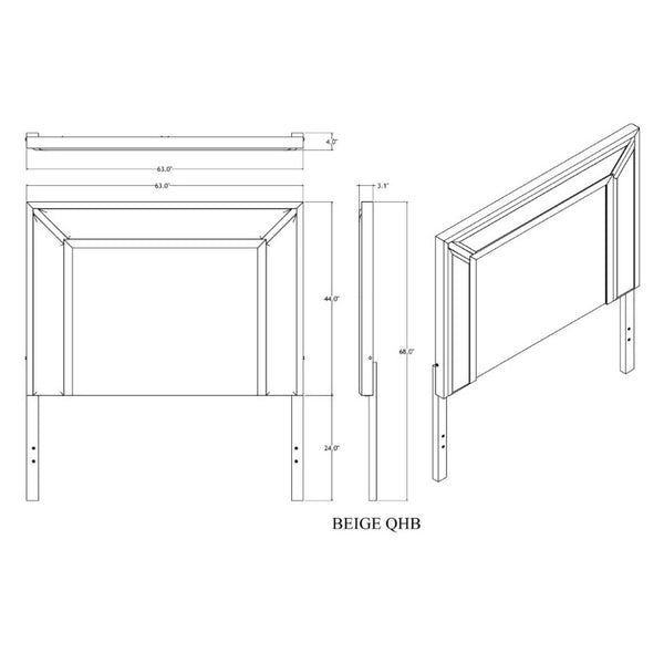 English Elm Ciara Five Piece Upholstered Bedroom Set with LED Lighting and Neutral Beige Panels B201S00514