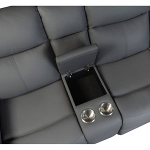 English Elm Blanche Grey RAF Sectional with Bluetooth Speaker LED Lighting and Cup Holders B201S00517