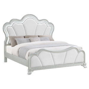 English Elm Aurelia Glam King Platform Bed with LED Lighting and Crushed Glitter Padded Headboard B201S00518
