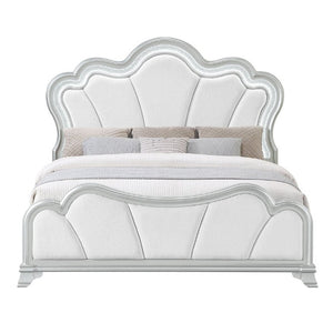 English Elm Aurelia Glam King Platform Bed with LED Lighting and Crushed Glitter Padded Headboard B201S00518