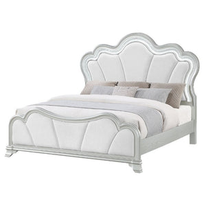 English Elm Aurelia Glam King Platform Bed with LED Lighting and Crushed Glitter Padded Headboard B201S00518