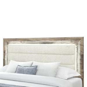 English Elm Cllisie Upholstered Full Bed with Padded Panel Headboard in Warm Brown Wood Frame B201S00522