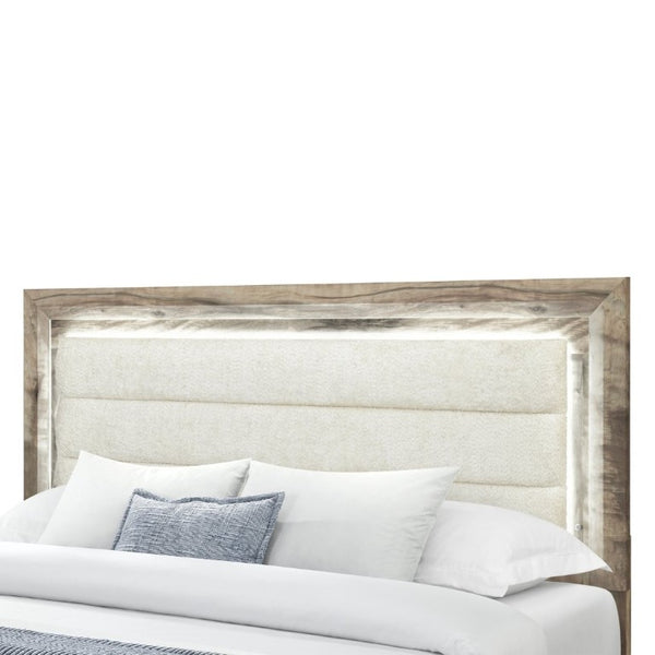 English Elm Cllisie Upholstered Full Bed with Padded Panel Headboard in Warm Brown Wood Frame B201S00522
