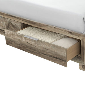 English Elm Cllisie Upholstered Full Bed with Padded Panel Headboard in Warm Brown Wood Frame B201S00522